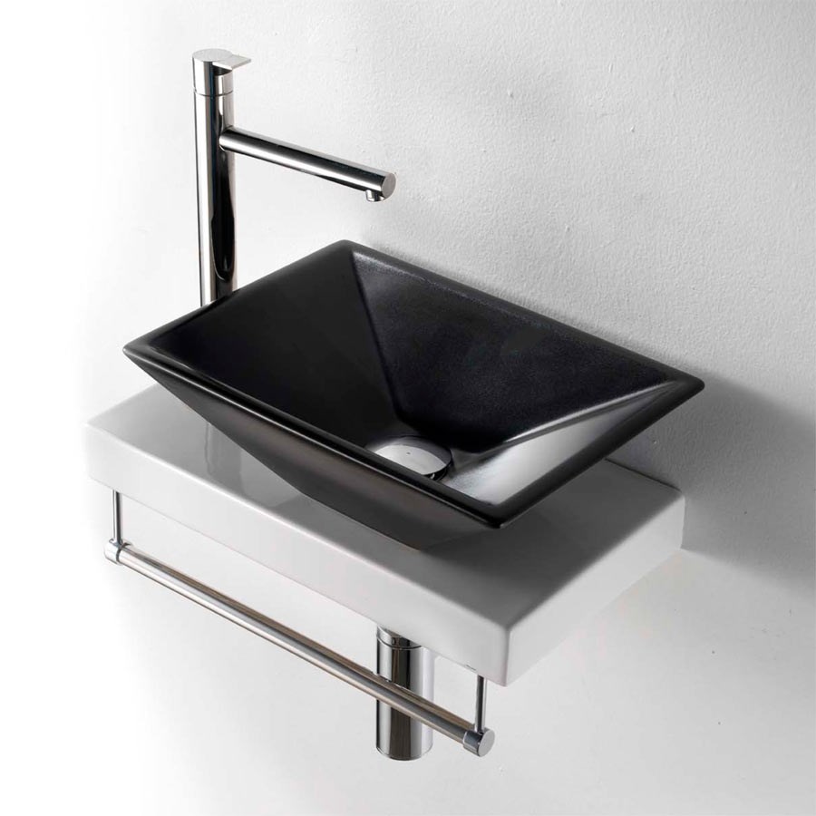 Prisma ii supersnygg litet svart handfat. made in italy