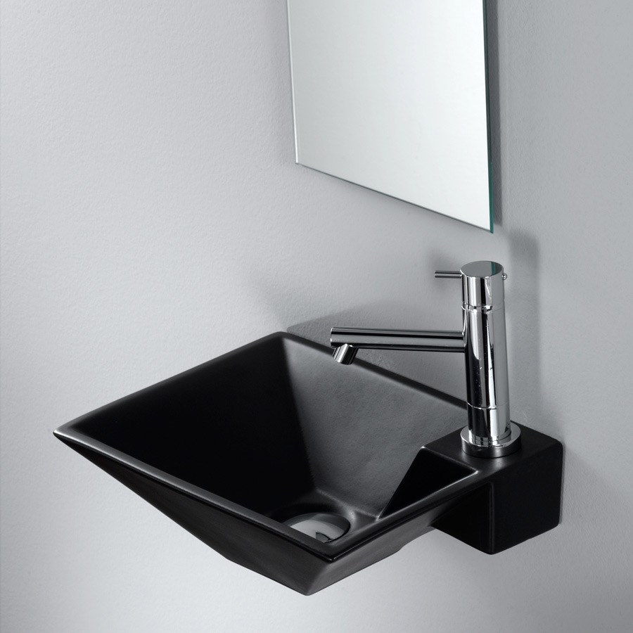 Thin square black supersnygg svart handfat. made in italy
