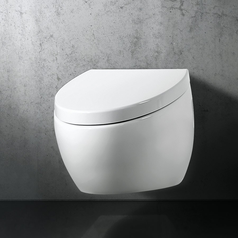 Ovale toalett i vit porslin