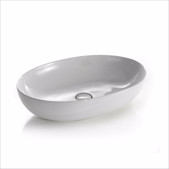 Oval vit tvättställ i fin exklusiv design till bänkskiva