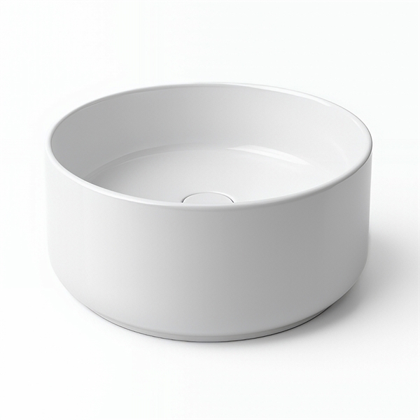 Tvättställ Ø 45 cm i mattvitt porslin