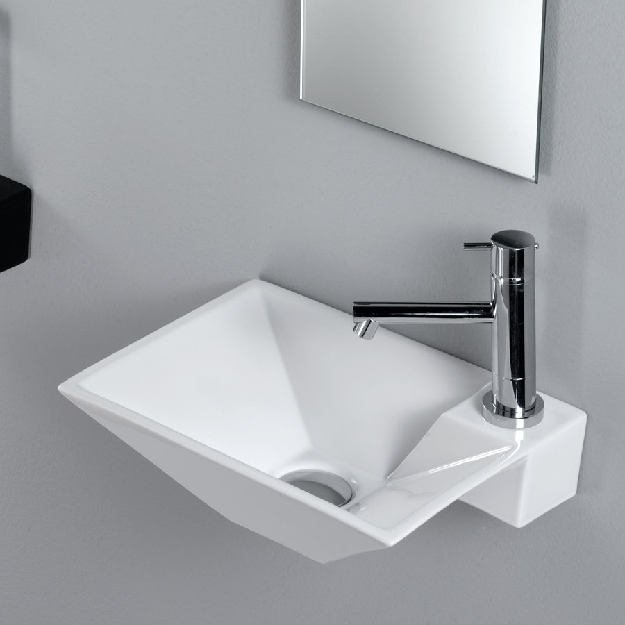 Lilla handfat Thin Square White for väggmontering